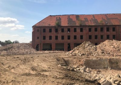 Abriss der ehemaligen Kasernengebäude in Ludwigslust, April 2019